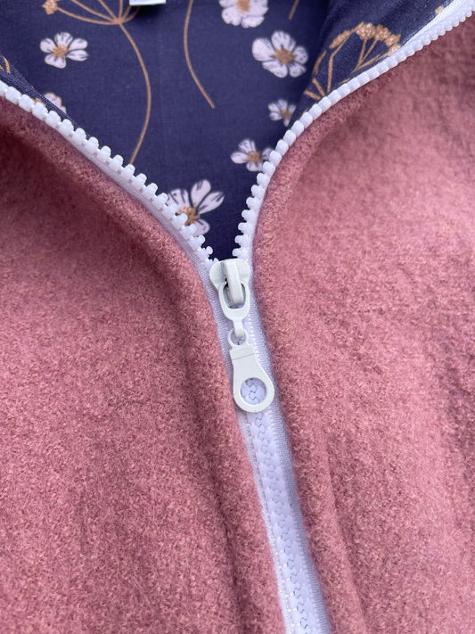 Walkjacke für Kinder mit Reißverschluss in Rosa mit Motiv Innenfutter