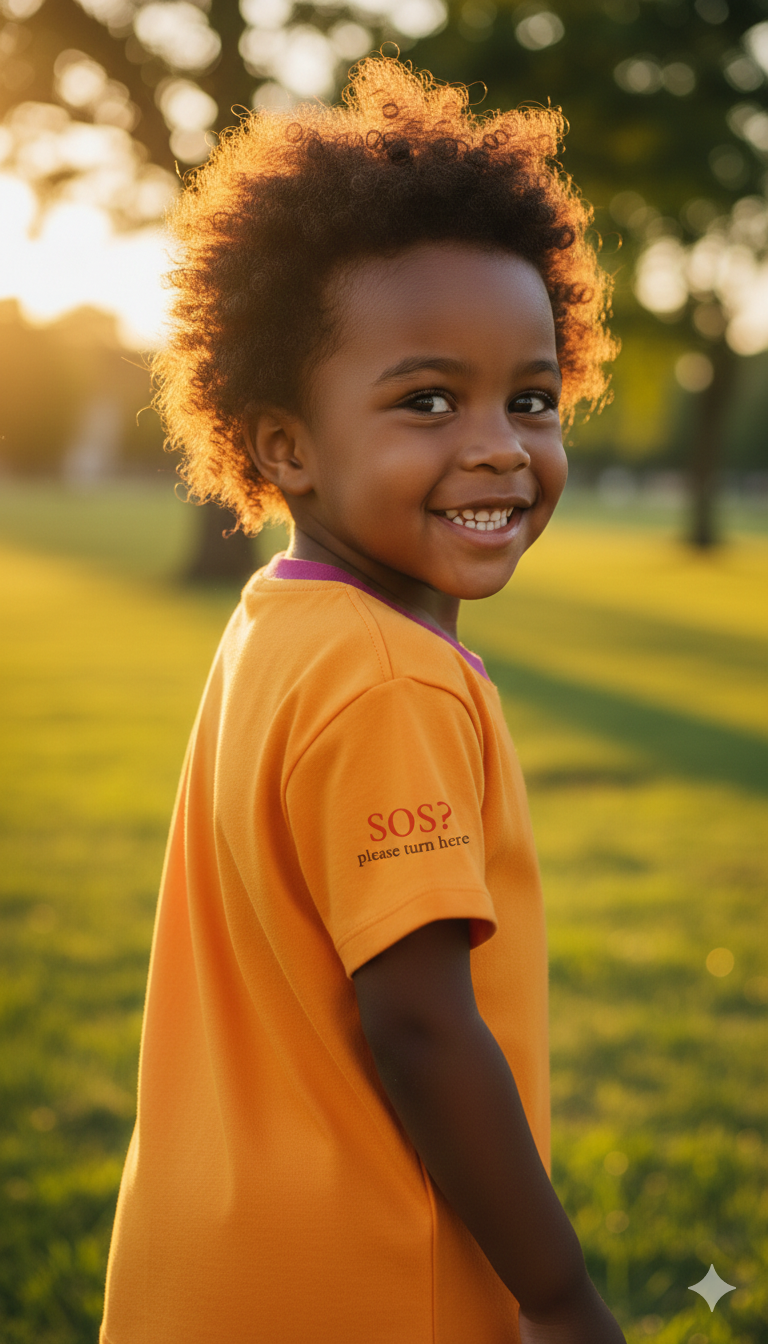 FANTI FIND -Every Day Kollektion- Sicherheits Shirt für Kinder | Damit dein Kind im Notfall schnell gefunden wird!