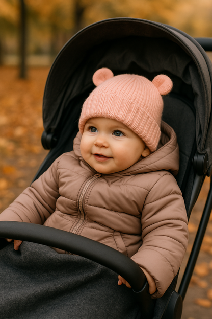 Bio Baby Mütze mit Bärchenohren – Süße Baumwollmütze für Neugeborene & Babys