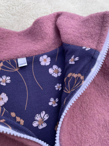 Walkjacke für Kinder mit Reißverschluss in Rosa mit Motiv Innenfutter