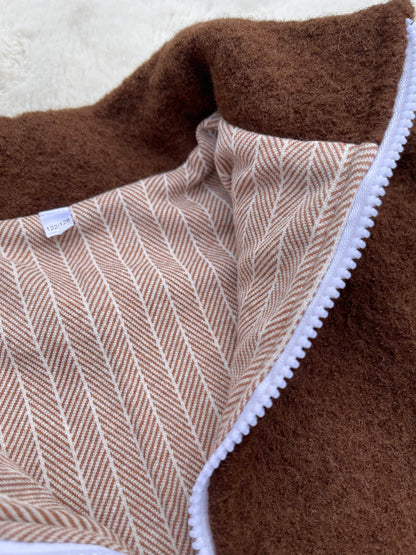 Walkjacke für Kinder mit Reißverschluss in Braun mit schickem Innenfutter