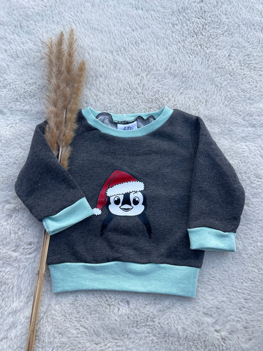 Baby Oberteil / Kinder Shirt / Kleiner Pinguin / Einzelstück & Handmade