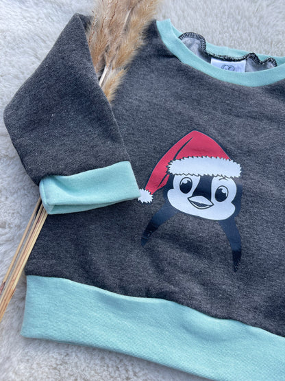 Baby Oberteil / Kinder Shirt / Kleiner Pinguin / Einzelstück & Handmade
