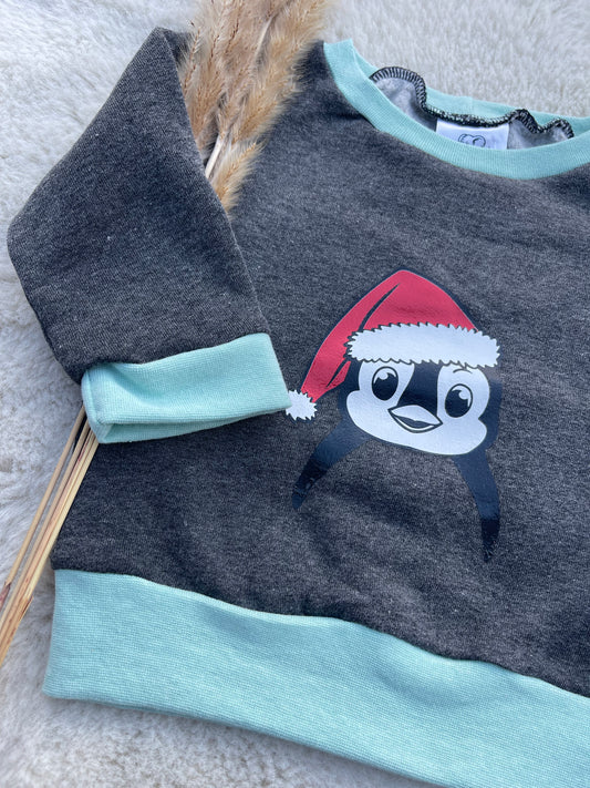 Baby Oberteil / Kinder Shirt / Kleiner Pinguin / Einzelstück & Handmade