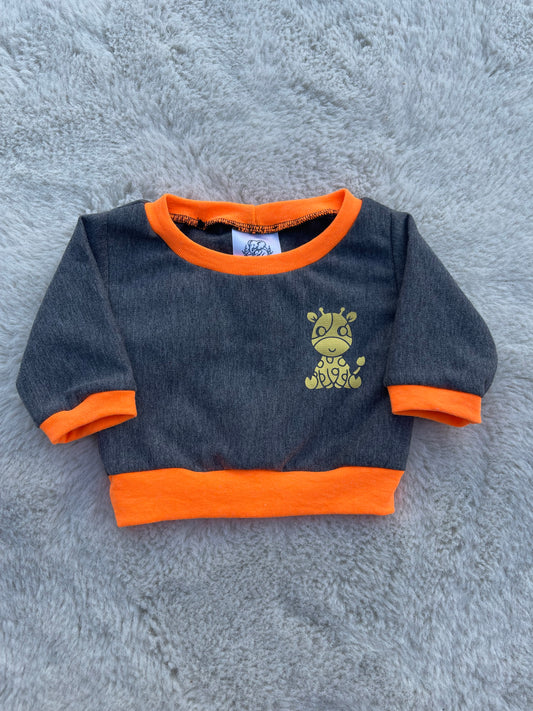 Baby Oberteil / Kinder Shirt / Kleine Giraffe / Einzelstück & Handmade