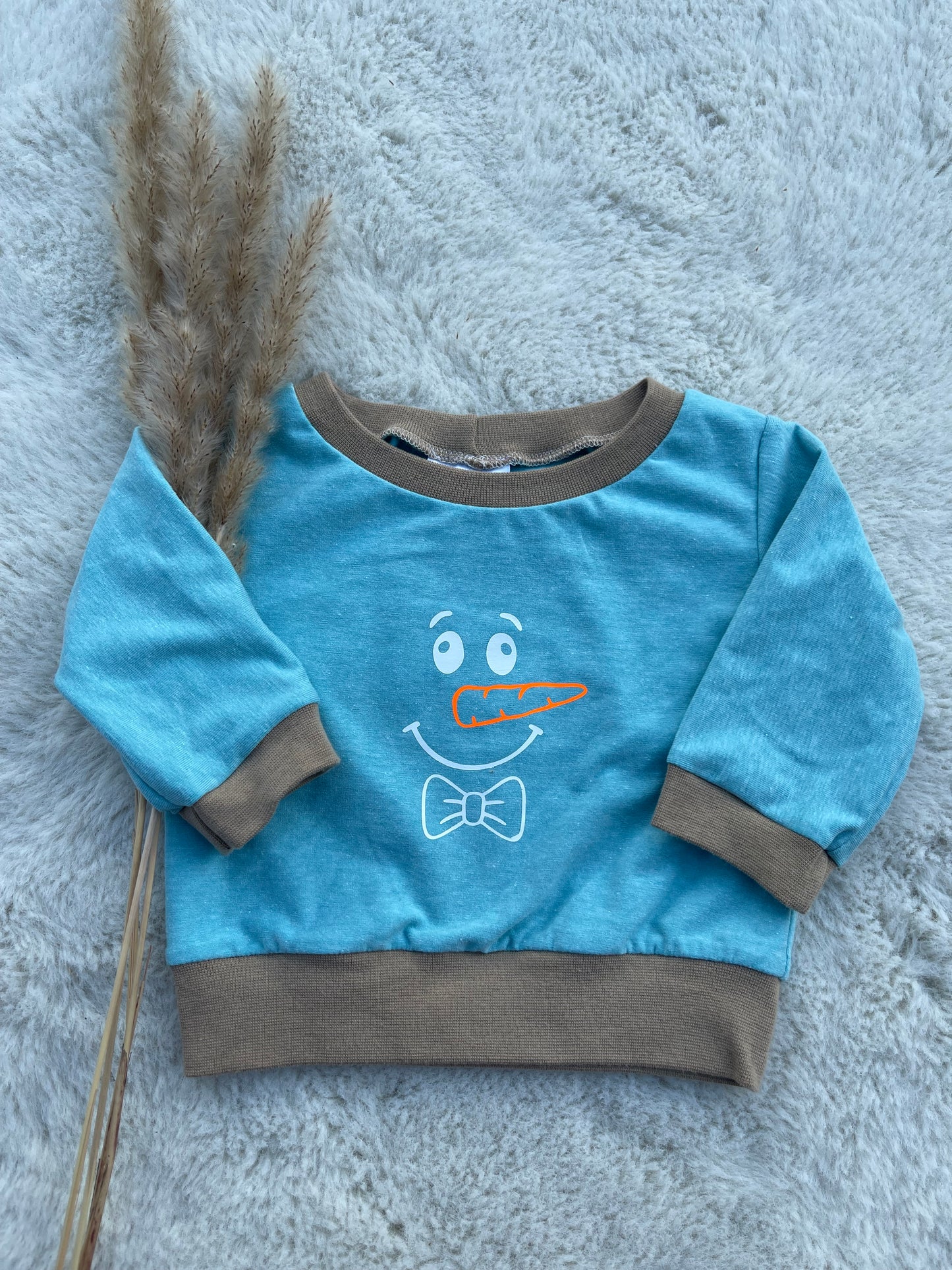 Baby Oberteil / Kinder Shirt / Kleiner Schneemann / Einzelstück & Handmade