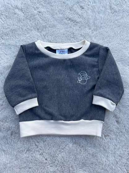 Baby Oberteil / Kinder Shirt / Mini Schneemann / Einzelstück & Handmade