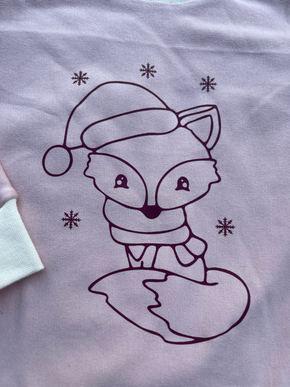 Baby Oberteil / Kinder Shirt / Weihnachts Fuchs / Einzelstück & Handmade
