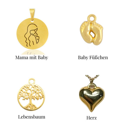 Personalisierbare Geburtskette mit NUR einem Geburtsstein ohne Anhänger (einen passenden Anhänger findest du in meinem Shop)