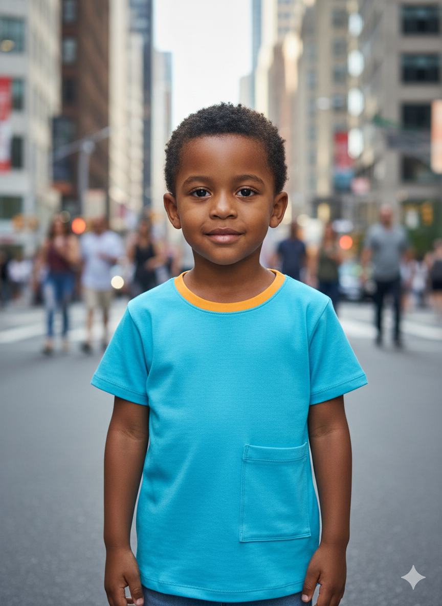 FANTI FIND - das Sicherheits Shirt mit special features für Kinder in blau