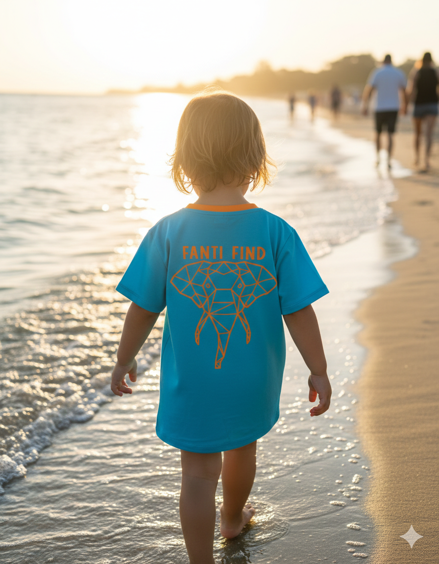 FANTI FIND - das Sicherheits Shirt mit special features für Kinder in blau