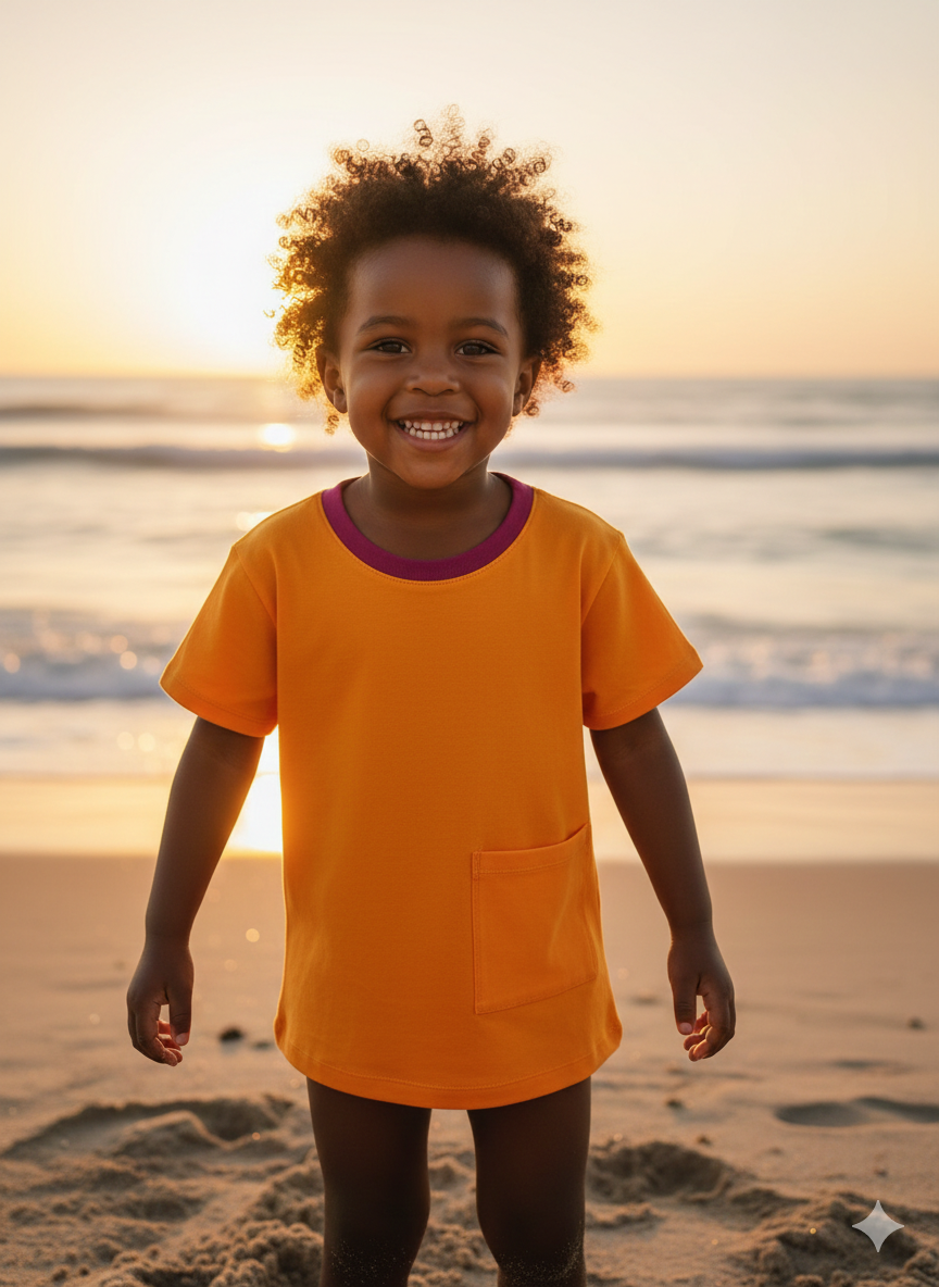 FANTI FIND - das Sicherheits Shirt mit special features für Kinder in orange