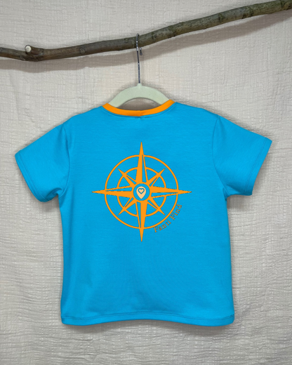 FANTI FIND - das Sicherheits Shirt mit special features für Kinder in blau