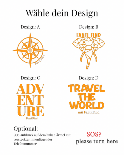 FANTI FIND - das Sicherheits Shirt mit special features für Kinder in blau