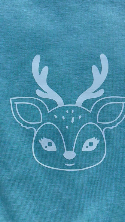 Baby Oberteil / Kinder Shirt / Kleines Reh / Einzelstück & Handmade