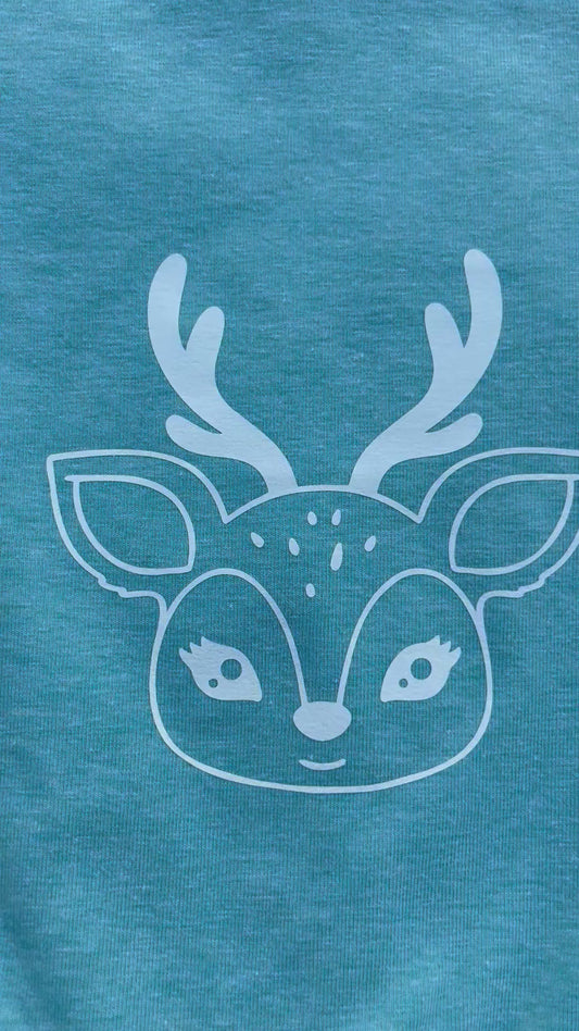 Baby Oberteil / Kinder Shirt / Kleines Reh / Einzelstück & Handmade