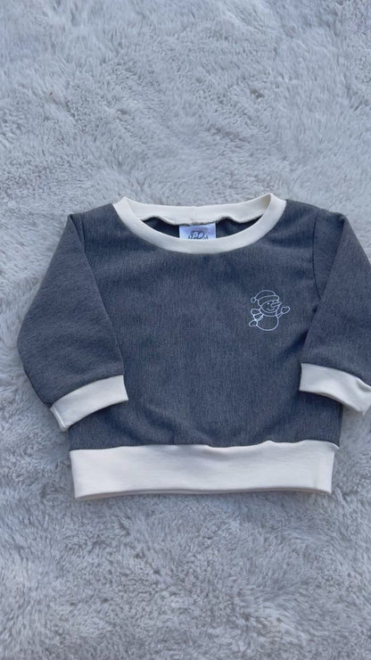 Baby Oberteil / Kinder Shirt / Mini Schneemann / Einzelstück & Handmade