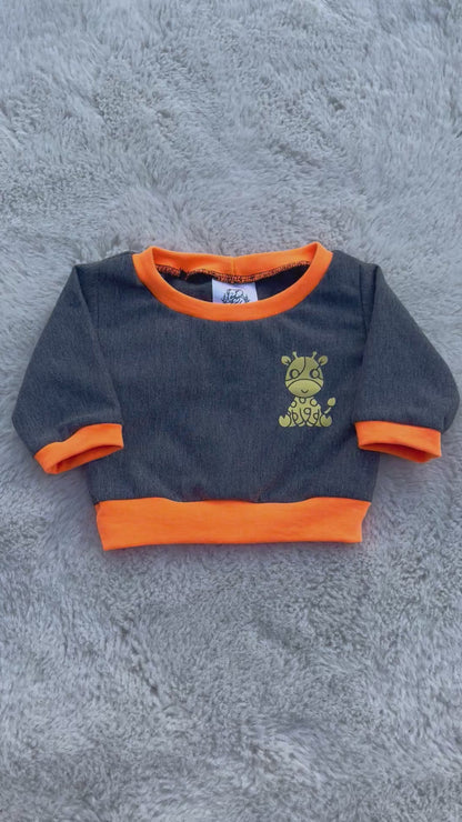 Baby Oberteil / Kinder Shirt / Kleine Giraffe / Einzelstück & Handmade